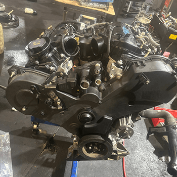 Assembled V6 engine block