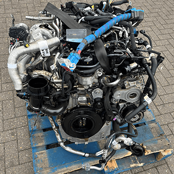 Replacement engine on pallet