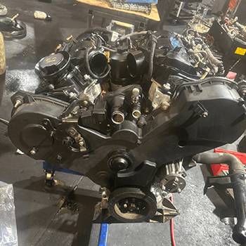 Assembled V6 engine block